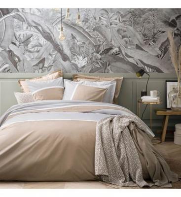 ESSIX Housse de couette en percale de coton beige 200x200