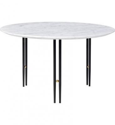 Table basse - IOI &Oslash; 70 Marbre Carrara blanc Noir &Oslash; 70 x H 40 cm