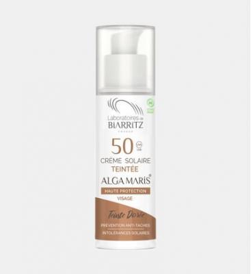 LABORATOIRES DE BIARRITZ Cr&egrave;me solaire visage teint&eacute;e SPF50 - Dor&eacute;e - 