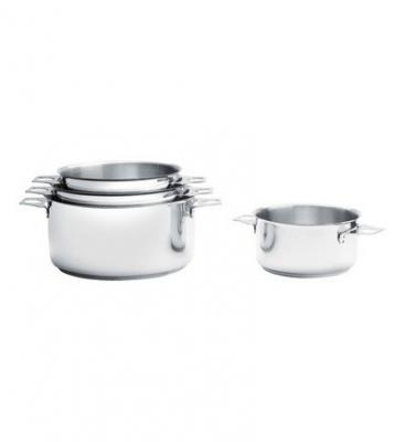 DE BUYER Lot de 4 casseroles faitouts 14, 16, 18 et 20 cm et queue amovible
