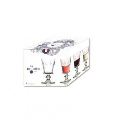 LA ROCHERE Verre &agrave; pied m&eacute;canique en verre transparent-l'unit&eacute;- set de 4