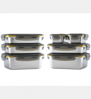 PIKA Lot de 7 boites alimentaires en inox - MetalShock