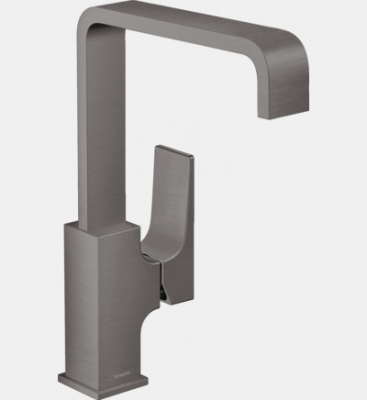 HANSGROHE Mitigeur de lavabo 230 poign&eacute;e manette, bonde Push-Open noir chrom&eacute; bross&eacute; 