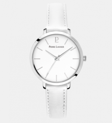 PIERRE LANNIER MONTRES Montre pour femme 034N600 avec bracelet en cuir blanc