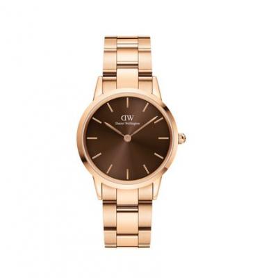 DANIEL WELLINGTON Montre Femme Iconic Marron DW00100462 Rose 