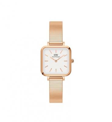 DANIEL WELLINGTON Montre Femme Quadro Blanc DW00100517 Rose 