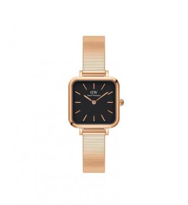 DANIEL WELLINGTON Montre Femme Quadro Noir DW00100518 Rose 