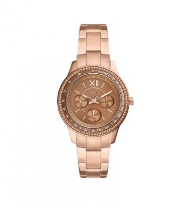 FOSSIL Montre Femme  STELLA ES5109 - Bracelet Acier Dor&eacute; rose