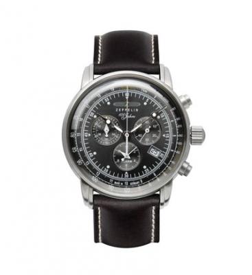 ZEPPELIN  7680-2 Montre chronographe pour Homme 100 Ans en Cuir