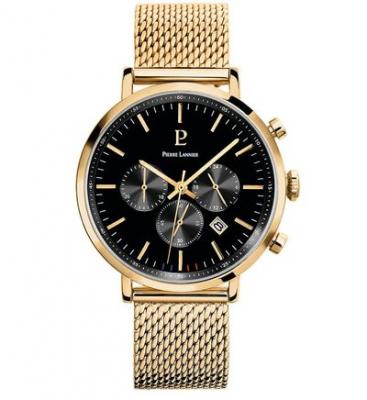 PIERRE LANNIER Montre Homme  DELICE 222G032 - Bracelet Acier Dor&eacute;