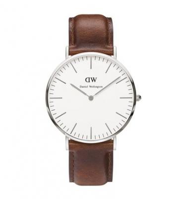 DANIEL WELLINGTON Montre Homme Classic Blanc DW00100021 Marron 