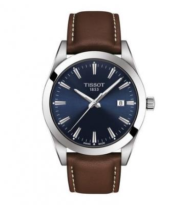TISSOT Montre Homme Gentleman Bleu T1274101604100 Marron 
