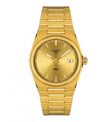 TISSOT Montre Homme PRX Dor&eacute; T1372103302100 Jaune 