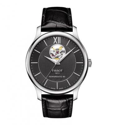 TISSOT Montre Homme  Tradition Open Heart Powermatic 80 T0639071605800