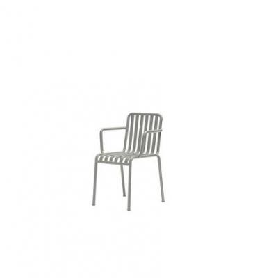HAY Chaise de jardin avec accoudoir en m&eacute;tal gris Palissade - 