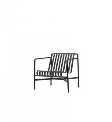 HAY Fauteuil de jardin lounge en m&eacute;tal anthracite Palissade - 
