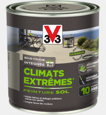 V33 PEINT Peinture sol Climats extr&ecirc;mes&reg; V33, argile satin&eacute;, 0.5 l