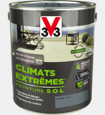 V33 PEINT Peinture sol exterieur Climats extremes - Satin schiste - 2.5L