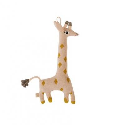 OYOY LIVING DESIGN Peluche girafe rose en coton et polyester H15x32x5cm