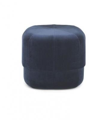 NORMANN COPENHAGEN Pouf - CIRCUS Small Diam 46cm x H 40cm Velours Velours bleu fonc&eacute;