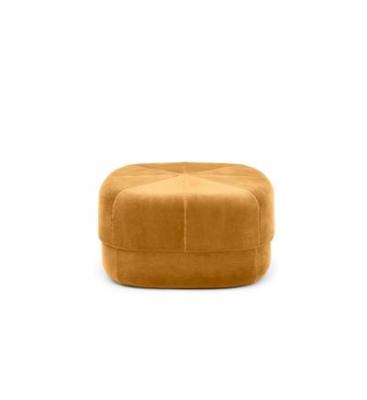 NORMANN COPENHAGEN Pouf - CIRCUS Large Diam 65cm x H 35cm Velours Velours jaune