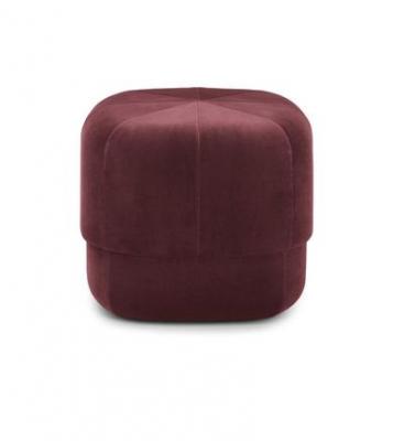 NORMANN COPENHAGEN Pouf en velours 46 cm bordeaux Circus fonc&eacute; rouge - 