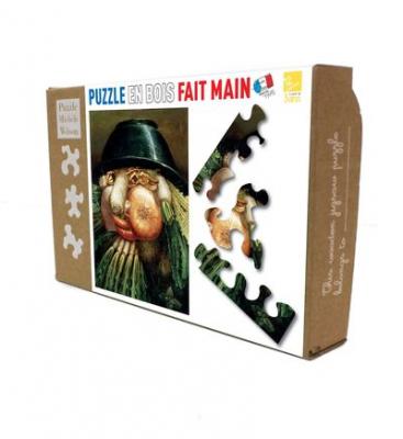  Puzzle en bois 12 pi&egrave;ces L'HOMME POTAGER Puzzle Michele Wilson Multicolore