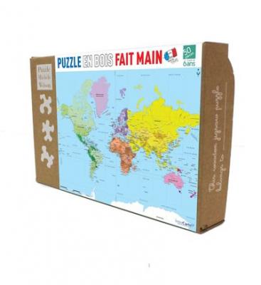  Puzzle en bois 50 pi&egrave;ces CARTE DU MONDE Puzzle Michele Wilson Multicolore