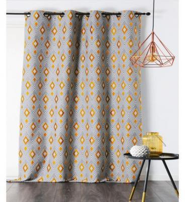 Rideau graphique losange jaune 140 x 260 cm Jaune Linder