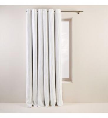 Rideau oeillets doubl&eacute; occultant 140x345 cm Blanc pur en Lin