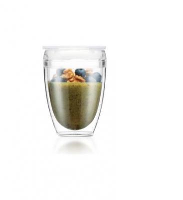 BODUM Set 2 gobelets Pavina To Go double paroi + couvercle herm&eacute;tique 30 cl