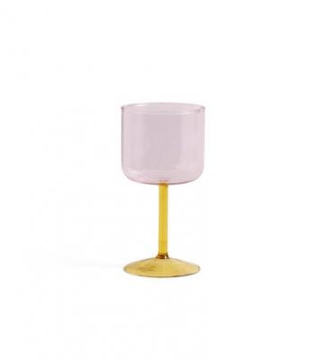 HAY  - Tint Verre &agrave; vin, rose / jaune (lot de 2)