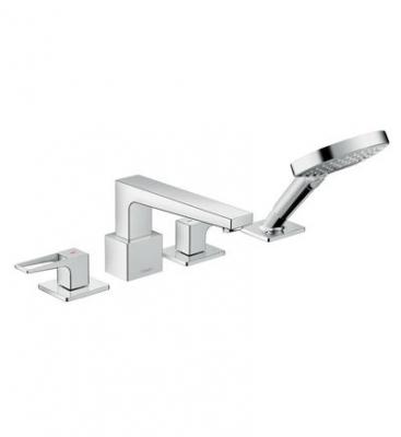 HANSGROHE Robinet de baignoire 4 trous avec levier plat Metropol 