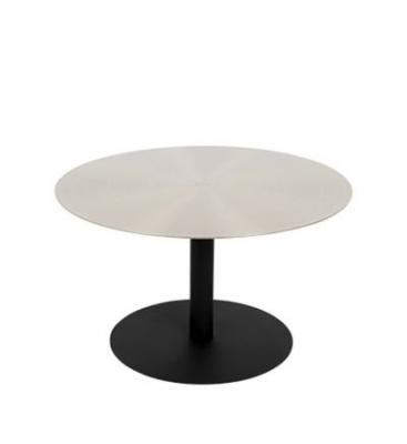 Snow - Table basse ronde en m&eacute;tal bross&eacute; &oslash;60cm - Couleur - Argent