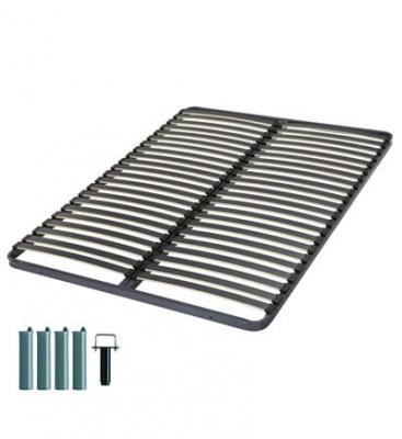 EBAC LITERIE Sommier + jeu de pieds 140x190 Artemis 2x21 lattes