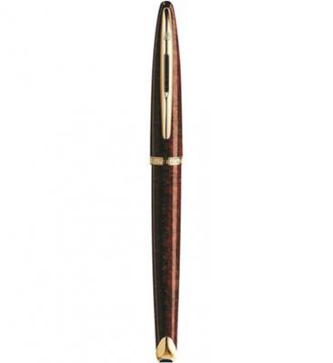 WATERMAN Stylo plume Car&egrave;ne Marine Amber brun & noir plume fine