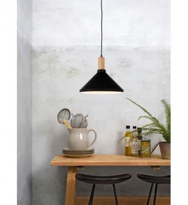 IT S ABOUT ROMI Petite suspension en m&eacute;tal noir et en bois Melbourne - It's about Romi