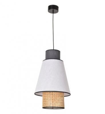 MARKET SET Suspension en lin blanc et anthracite S Singapour - 