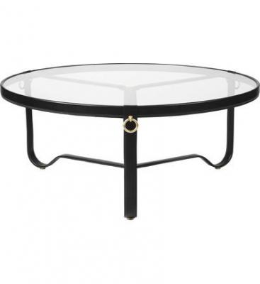 Table basse - ADNET &Oslash; 100 &Oslash; 100 x H 45 cm Cuir marron