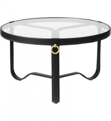 Table basse - ADNET &Oslash; 70 &Oslash; 70 x H 45 cm Cuir noir