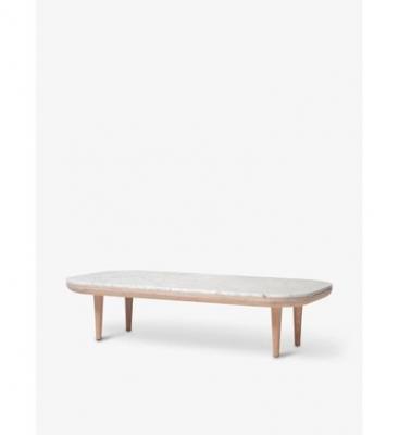 Table basse - FLY SC5 120x60 Marbre Carrara blanc/ ch&ecirc;ne huil&eacute; blanc