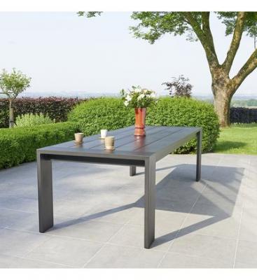 BERAH GETAH Table de jardin en aluminium noir 8 places IBIZA