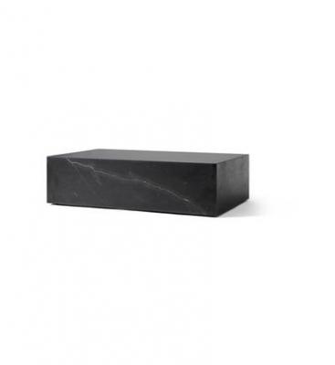 Table basse rectangulaire en marbre noir 100 x 60 cm Plinth Low - Audo