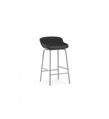 Tabouret de bar Hyg 65cm enti&egrave;rement rembourr&eacute; - gris