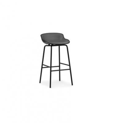 Tabouret de bar Hyg, rembourrage frontal de 75 cm - noir/noir