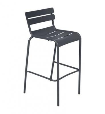 Fermob Tabouret de bar LUXEMBOURG avec dossier - 47 anthracite mat