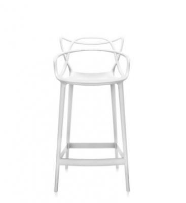Chaise de bar blanche 75 cm Masters - Kartell