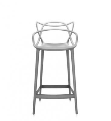 Chaise de bar argent&eacute;e 65 cm Masters - Kartell