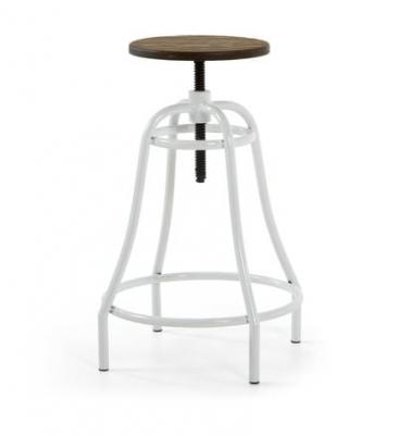 Kave Home - Tabouret Malira blanc hauteur 66-84 cm