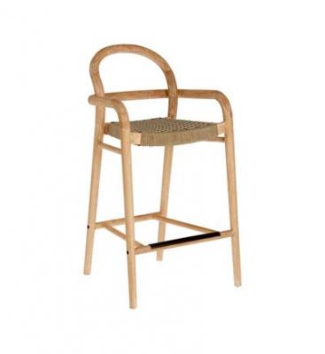 LF SALON Tabouret Sh&eacute;ryl lot 2 tabourets Beiges Hauteur Assise 69cm